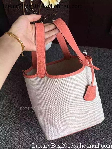 Hermes Picotin Lock 18cm Bag Canvas HPL8618T Light Pink