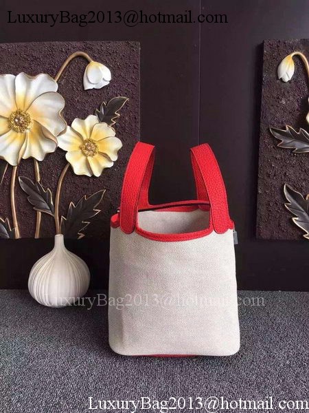 Hermes Picotin Lock 18cm Bag Canvas HPL8618T Red