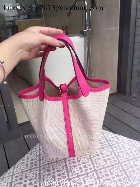 Hermes Picotin Lock 18cm Bag Canvas HPL8618T Rose