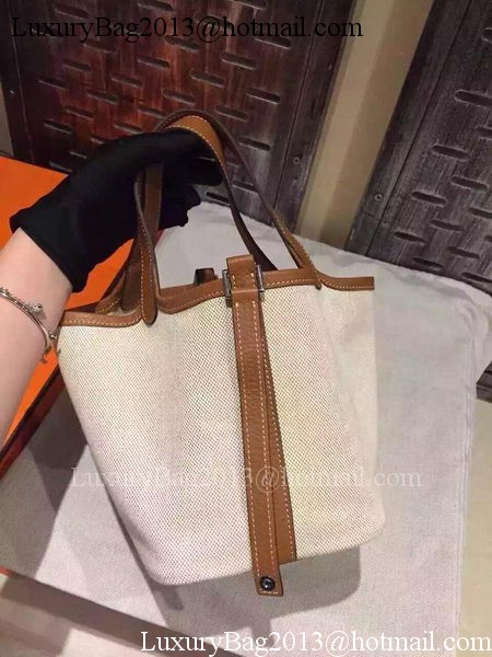 Hermes Picotin Lock 18cm Bag Canvas HPL8618T Wheat