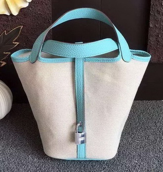 Hermes Picotin Lock 18cm Bag Canvas HPL8618T Light Blue