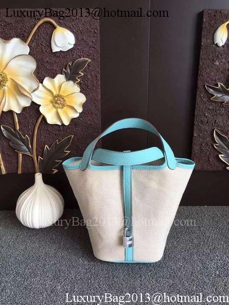 Hermes Picotin Lock 18cm Bag Canvas HPL8618T Light Blue