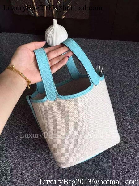 Hermes Picotin Lock 18cm Bag Canvas HPL8618T Light Blue