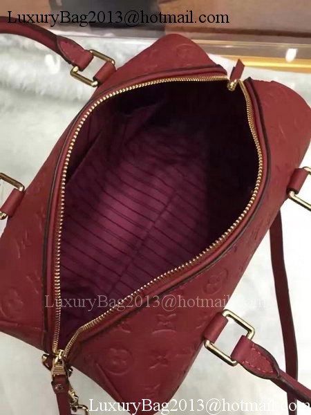 Louis Vuitton Monogram Empreinte Speedy 30 Bag M40762 Burgundy