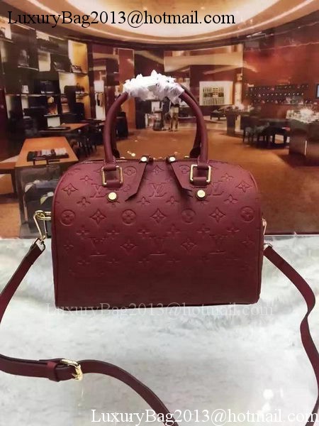 Louis Vuitton Monogram Empreinte Speedy 30 Bag M40762 Burgundy