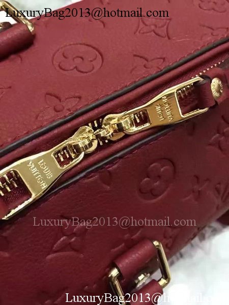 Louis Vuitton Monogram Empreinte Speedy 30 Bag M40762 Burgundy