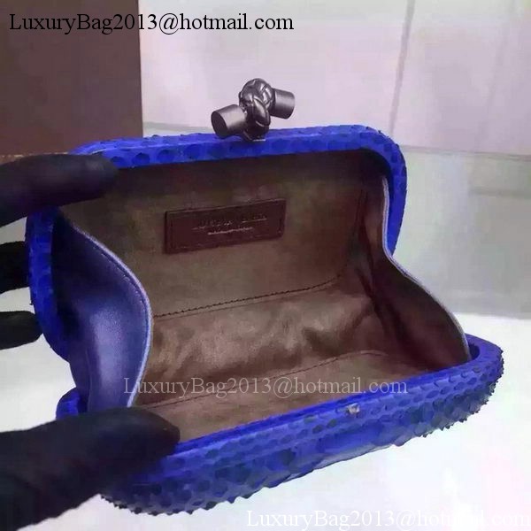 Bottega Veneta Snake Leather Knot Clutch BV8653 Blue