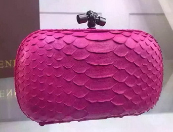 Bottega Veneta Snake Leather Knot Clutch BV8653 Rose