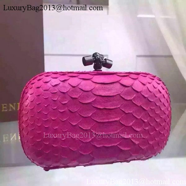 Bottega Veneta Snake Leather Knot Clutch BV8653 Rose