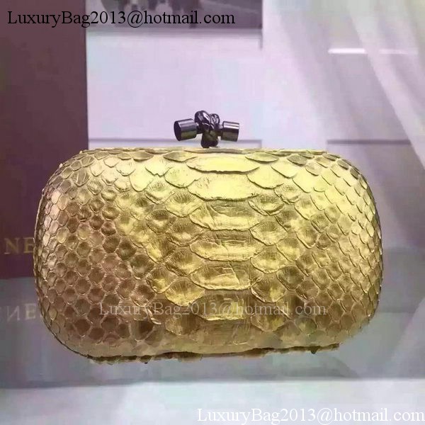 Bottega Veneta Snake Leather Knot Clutch BV8653 Yellow