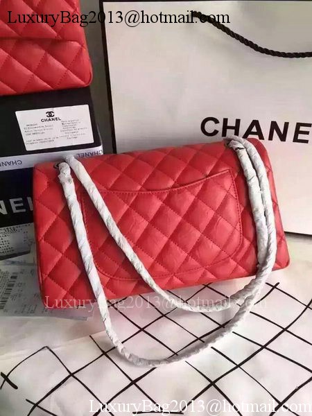 Chanel Classic Flap Bag Red Original Leather CHA8575 Silver