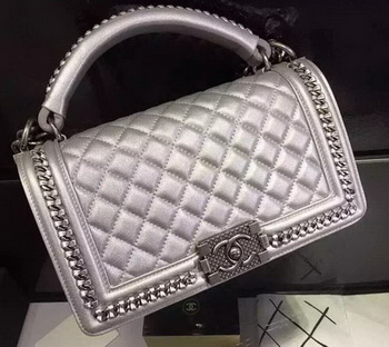 Chanel Classic Top Flap Bag Original Leather A90095 Silver