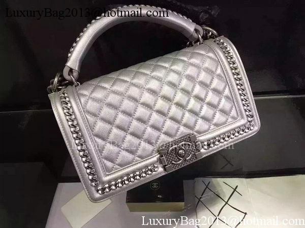 Chanel Classic Top Flap Bag Original Leather A90095 Silver