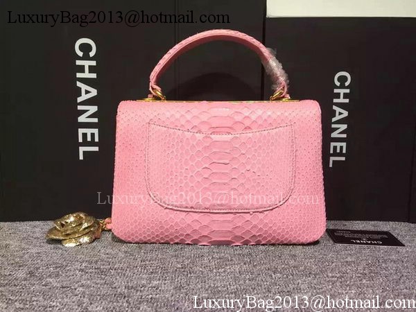 Chanel Classic Top Flap Bag Original Snake Leather A90095 Pink