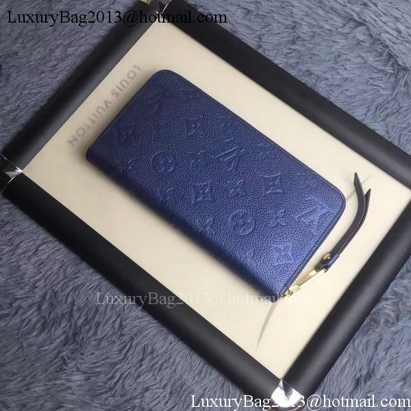 Louis Vuitton Monogram Empreinte ZIPPY WALLET M60571 Blue