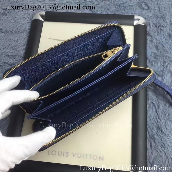 Louis Vuitton Monogram Empreinte ZIPPY WALLET M60571 Blue