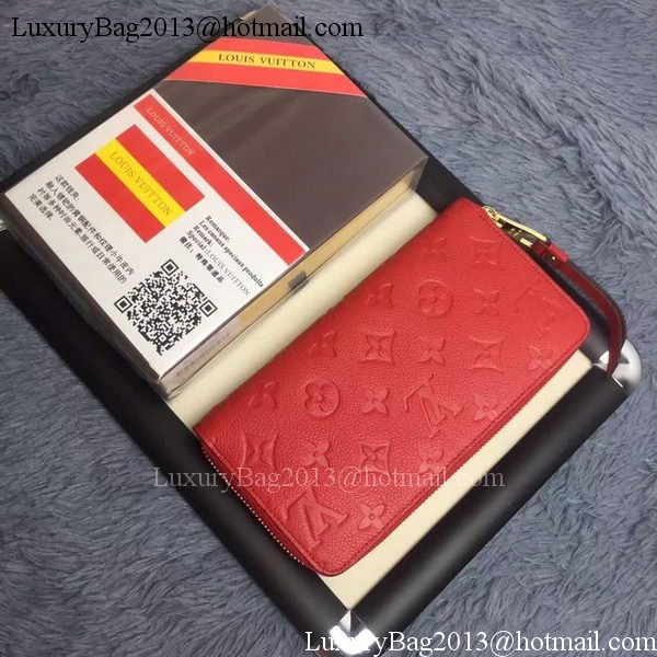 Louis Vuitton Monogram Empreinte ZIPPY WALLET M60571 Red