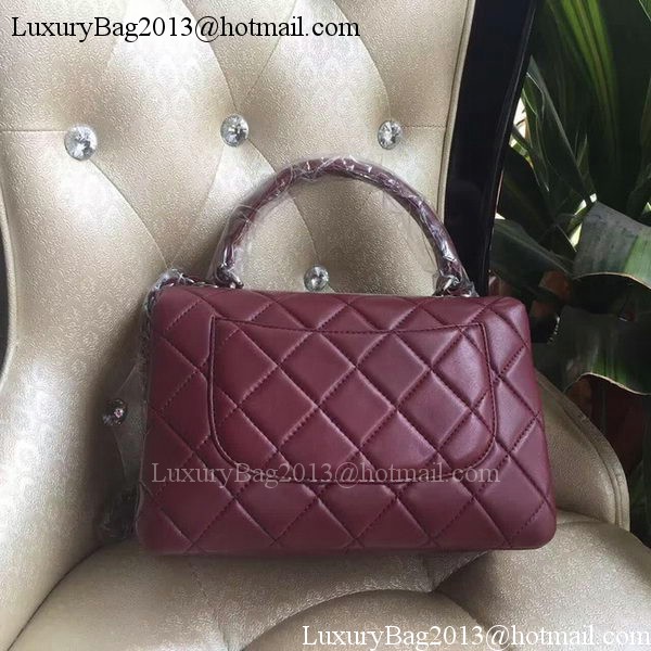 Chanel Classic Top Flap Bag Original Sheepskin Leather A92236 Burgundy