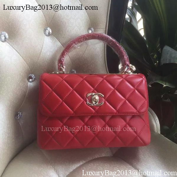 Chanel Classic Top Flap Bag Original Sheepskin Leather A92236 Red