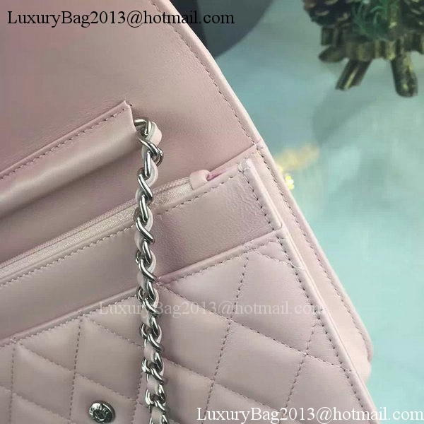 Chanel WOC mini Flap Bag Pink Sheepskin A5373 Silver