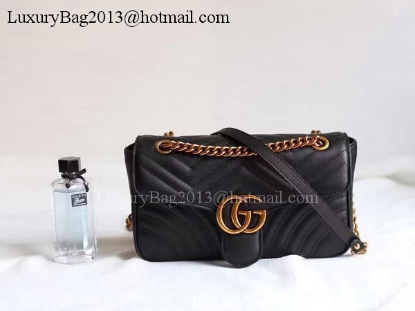 Gucci GG Marmont Matelasse Shoulder Bag 443497 Black