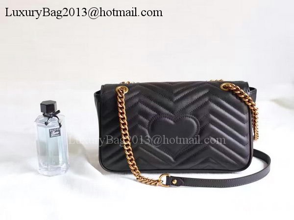 Gucci GG Marmont Matelasse Shoulder Bag 443497 Black