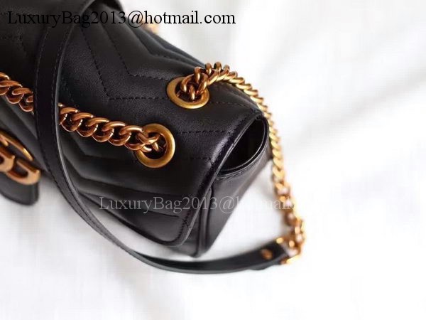 Gucci GG Marmont Matelasse Shoulder Bag 443497 Black