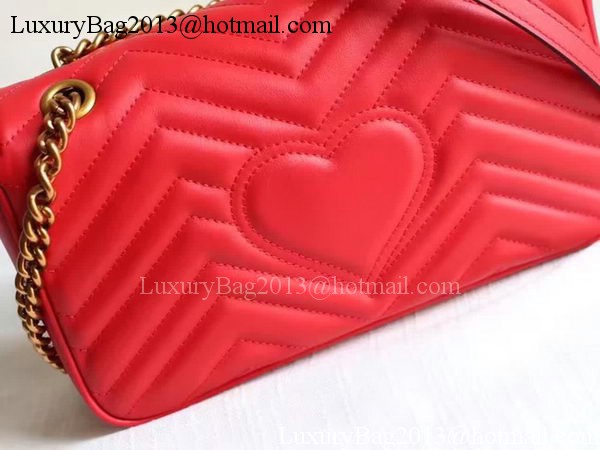 Gucci GG Marmont Matelasse Shoulder Bag 443497 Red