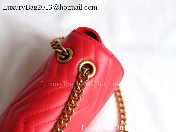 Gucci GG Marmont Matelasse Shoulder Bag 443497 Red