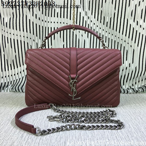 Saint Laurent Classic Monogramme Goat Leather Flap Bag Y392737 Burgundy