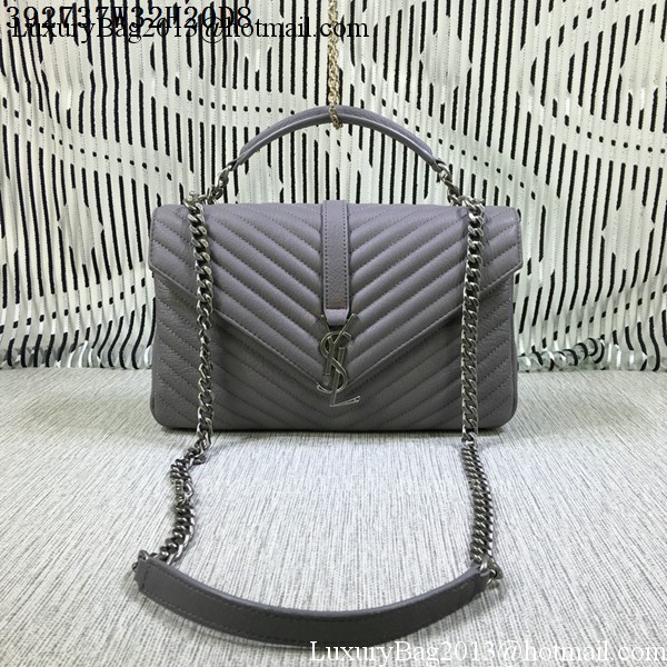 Saint Laurent Classic Monogramme Goat Leather Flap Bag Y392737 Grey