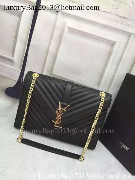 YSL Classic Monogramme Flap Bag Calfskin Leather Y26588 Black