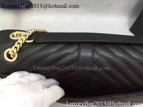 YSL Classic Monogramme Flap Bag Calfskin Leather Y26588 Black