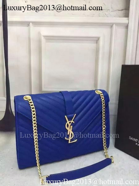 YSL Classic Monogramme Flap Bag Calfskin Leather Y26588 Blue