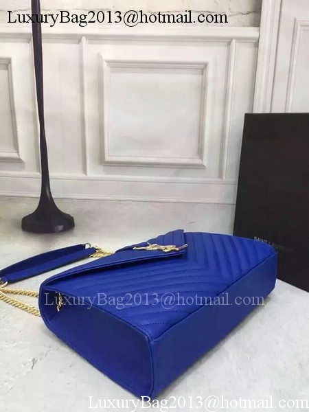 YSL Classic Monogramme Flap Bag Calfskin Leather Y26588 Blue