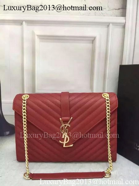 YSL Classic Monogramme Flap Bag Calfskin Leather Y26588 Burgundy