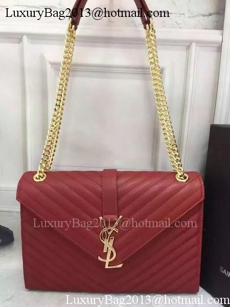 YSL Classic Monogramme Flap Bag Calfskin Leather Y26588 Burgundy