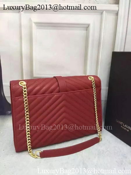 YSL Classic Monogramme Flap Bag Calfskin Leather Y26588 Burgundy