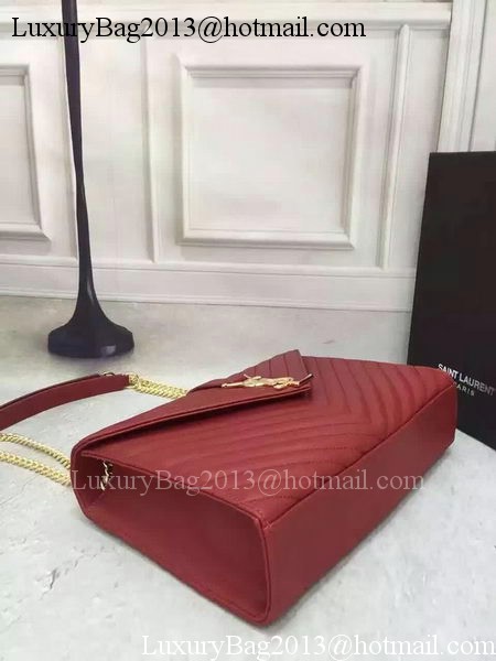 YSL Classic Monogramme Flap Bag Calfskin Leather Y26588 Burgundy