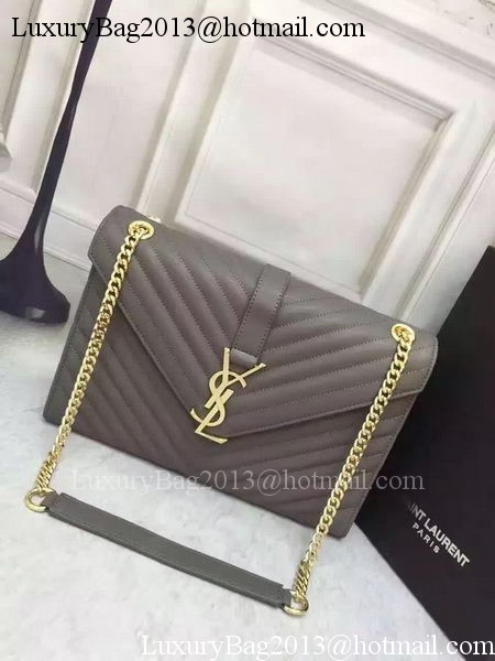 YSL Classic Monogramme Flap Bag Calfskin Leather Y26588 Grey