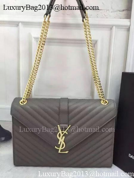 YSL Classic Monogramme Flap Bag Calfskin Leather Y26588 Grey