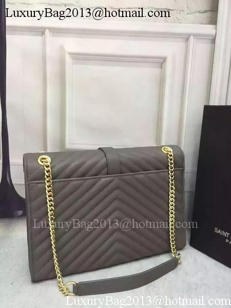 YSL Classic Monogramme Flap Bag Calfskin Leather Y26588 Grey