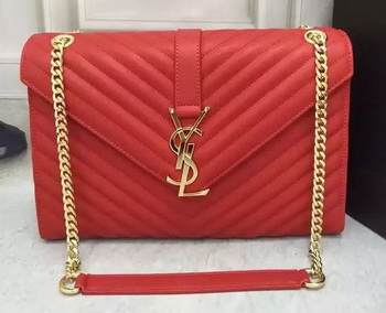 YSL Classic Monogramme Flap Bag Calfskin Leather Y26588 Red