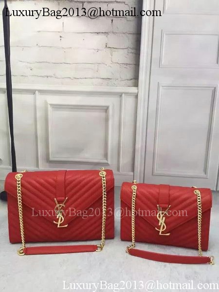 YSL Classic Monogramme Flap Bag Calfskin Leather Y26588 Red