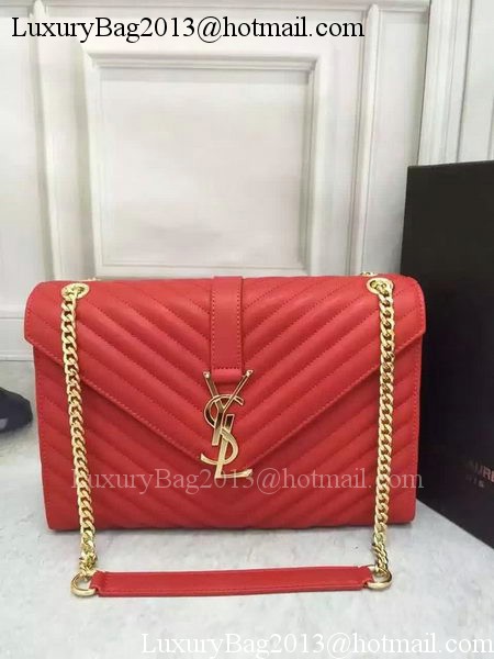 YSL Classic Monogramme Flap Bag Calfskin Leather Y26588 Red