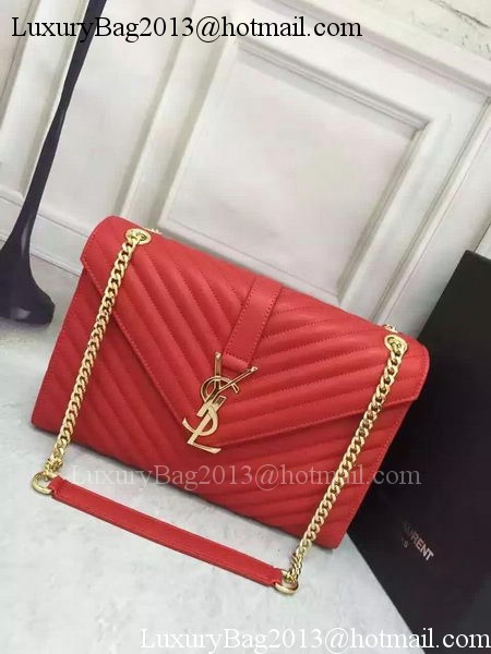 YSL Classic Monogramme Flap Bag Calfskin Leather Y26588 Red