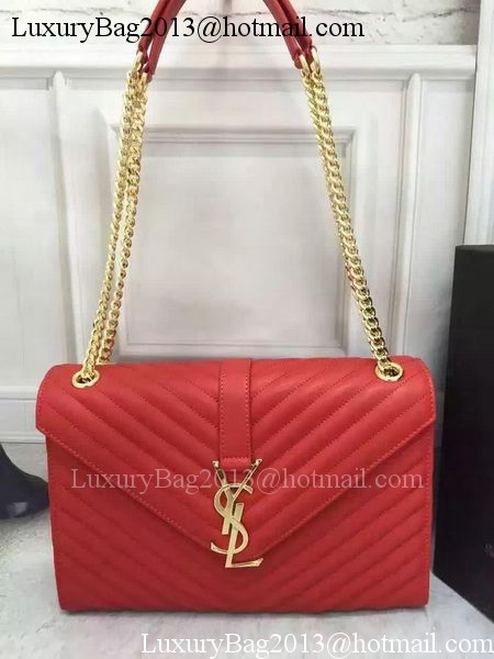 YSL Classic Monogramme Flap Bag Calfskin Leather Y26588 Red