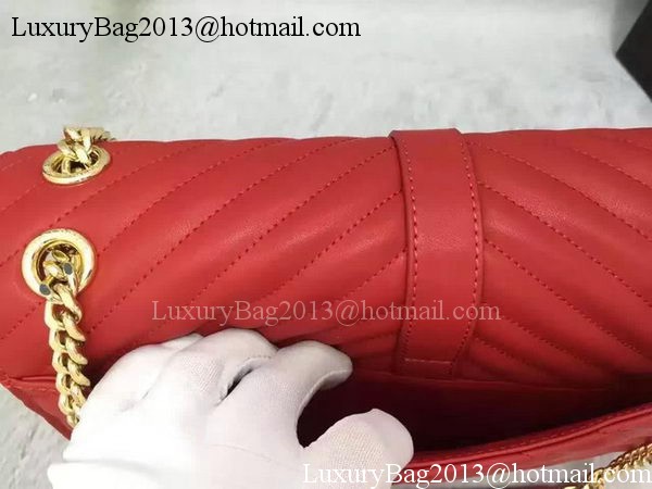 YSL Classic Monogramme Flap Bag Calfskin Leather Y26588 Red