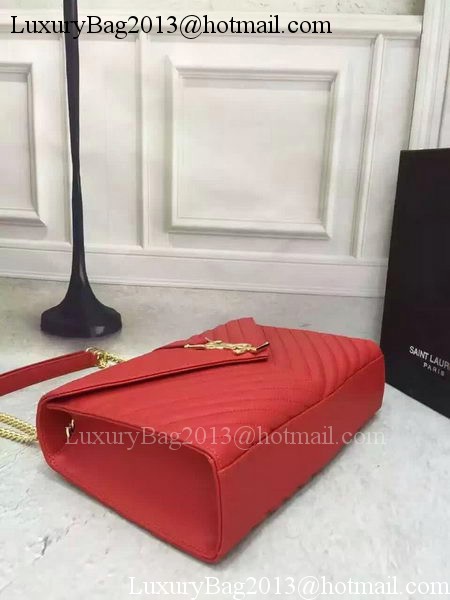 YSL Classic Monogramme Flap Bag Calfskin Leather Y26588 Red