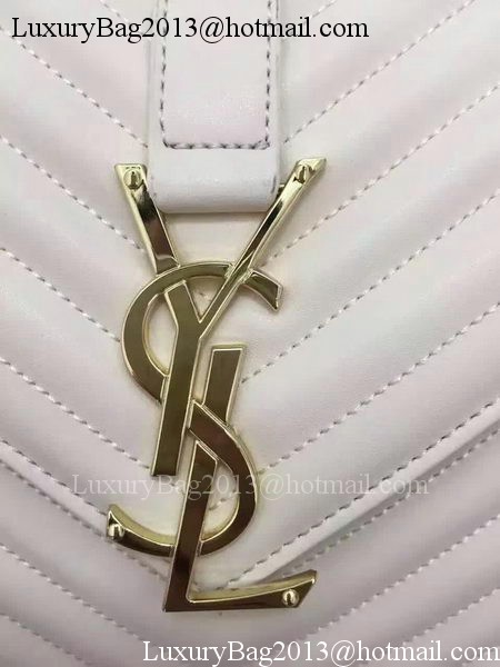 YSL Classic Monogramme Flap Bag Calfskin Leather Y26588 White